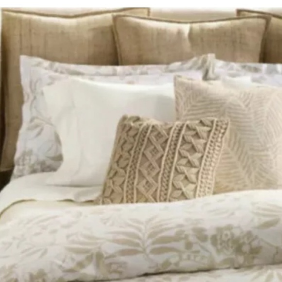 Ralph Lauren NWT One Cecily Palmetto King Pillow Sham Floral Tan Beige NWT $185 - Picture 4 of 11